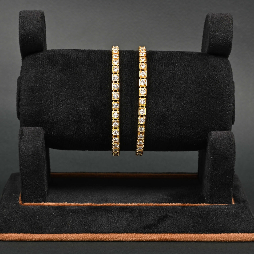 CZ Gold Finish Bangles