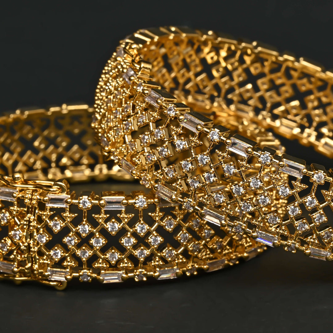 CZ Gold Finish Bangles