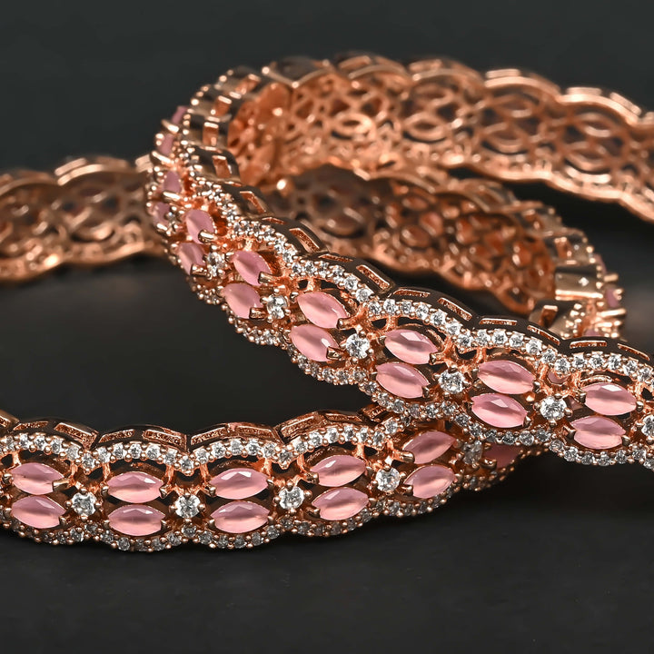 CZ Rose Gold Bangles