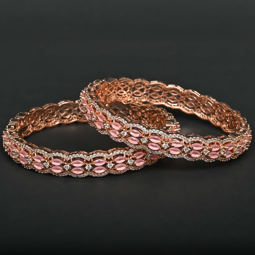 CZ Rose Gold Bangles