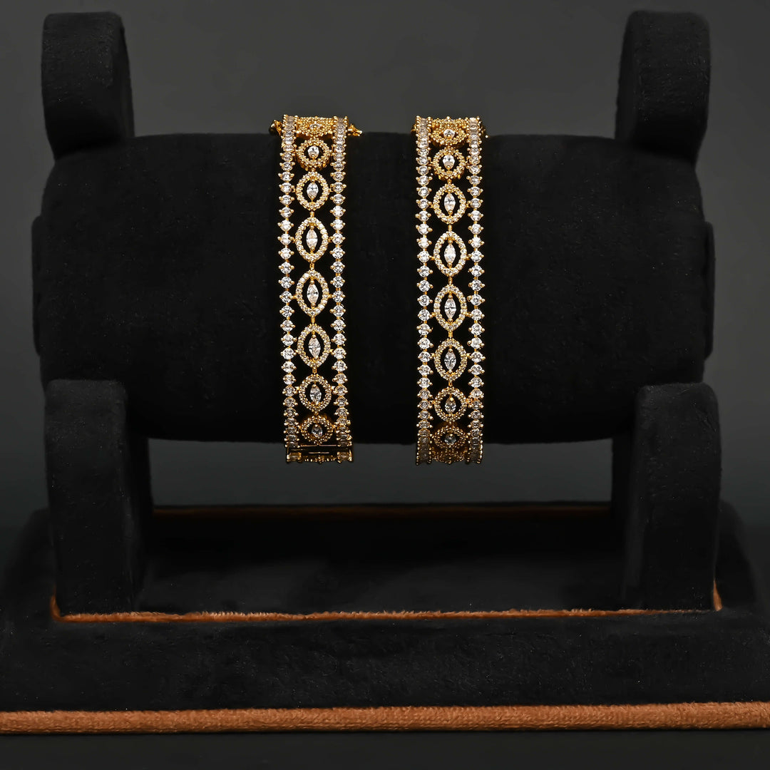 CZ Gold Finish Bangles