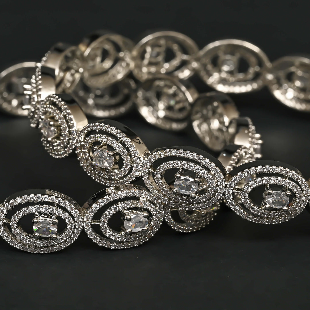 CZ White Gold Bangles