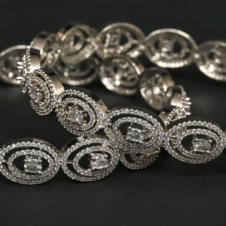 CZ White Gold Bangles