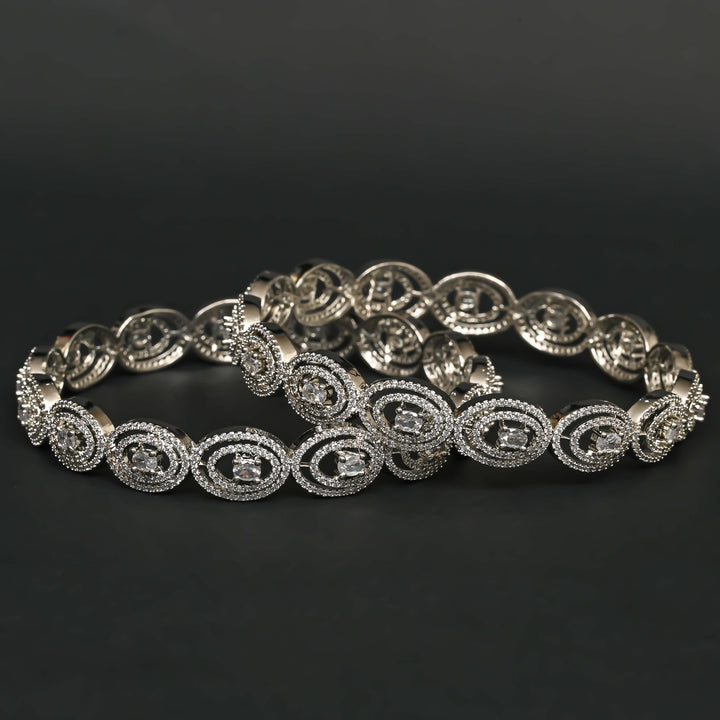 CZ White Gold Bangles