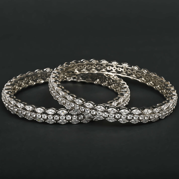 CZ White Gold Bangles