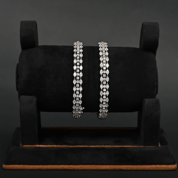 CZ White Gold Bangles