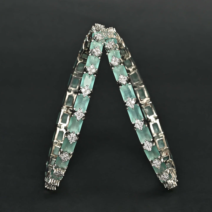 CZ White Gold Bangles