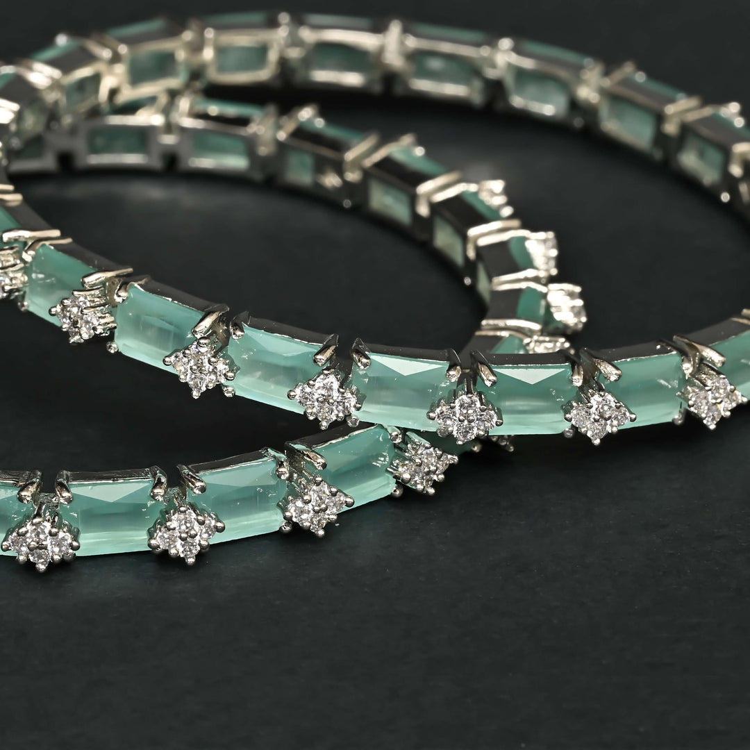 CZ White Gold Bangles