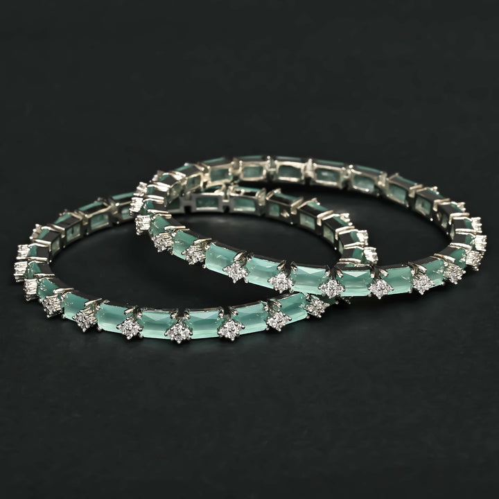 CZ White Gold Bangles