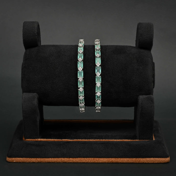 CZ White Gold Bangles