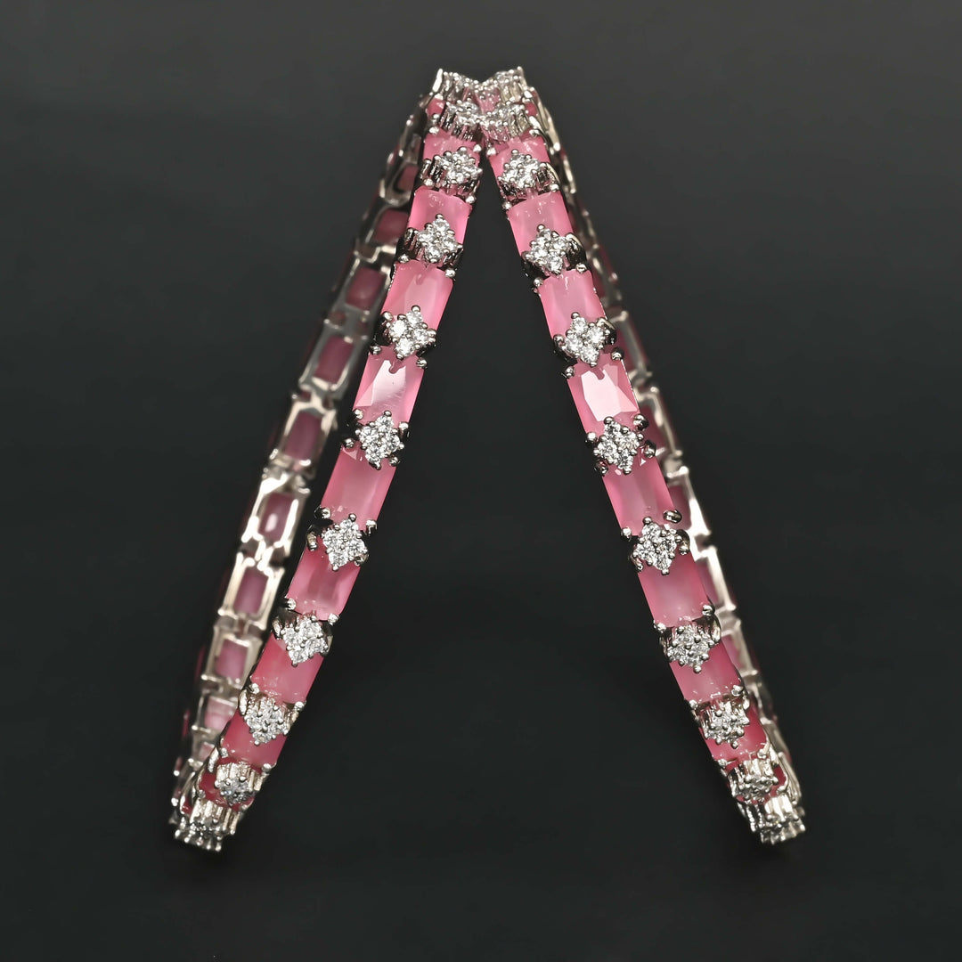 CZ White Gold Bangles
