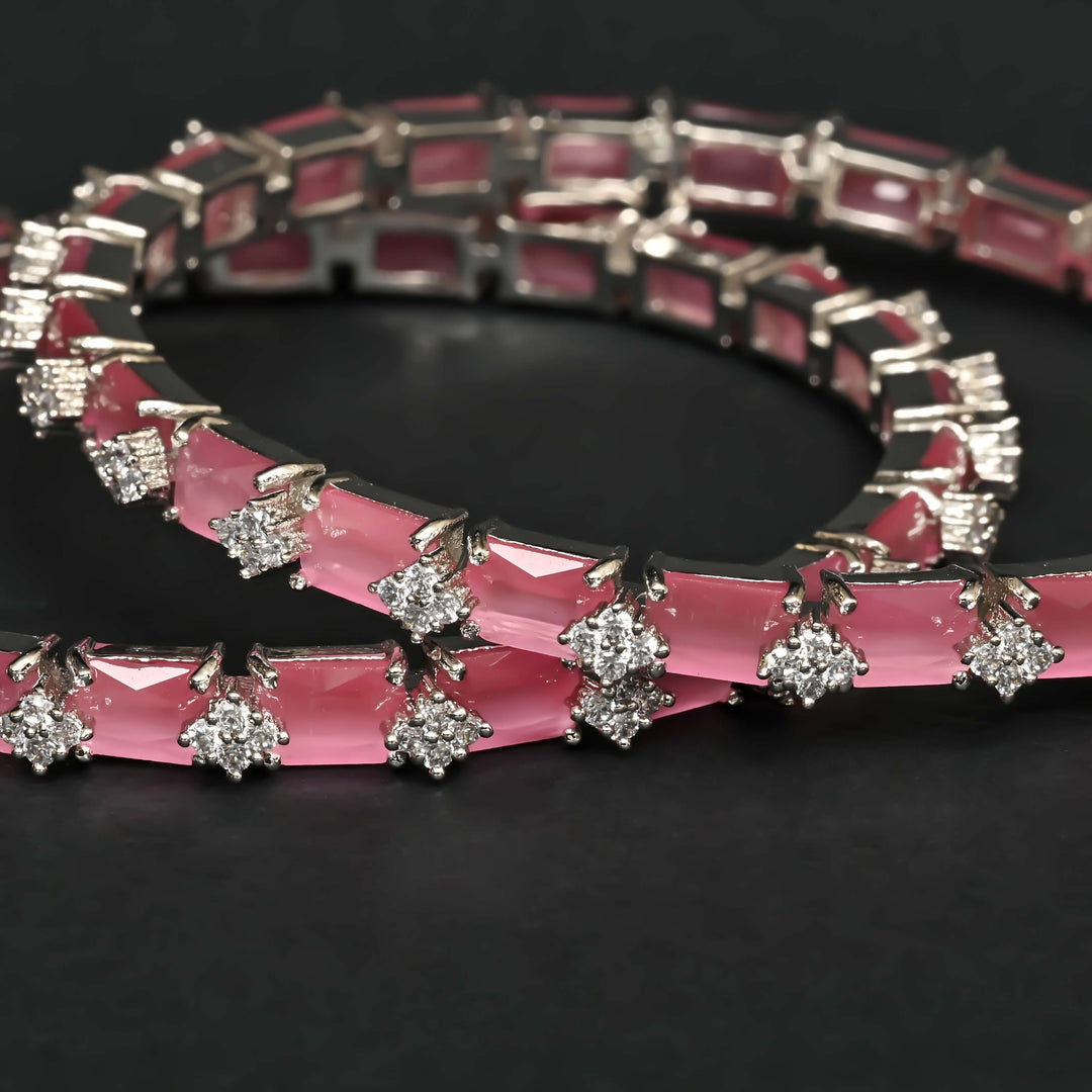 CZ White Gold Bangles