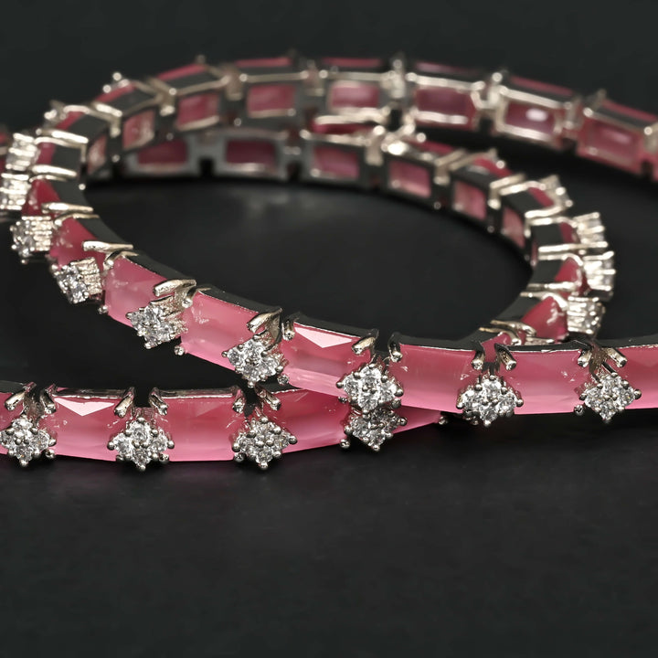 CZ White Gold Bangles