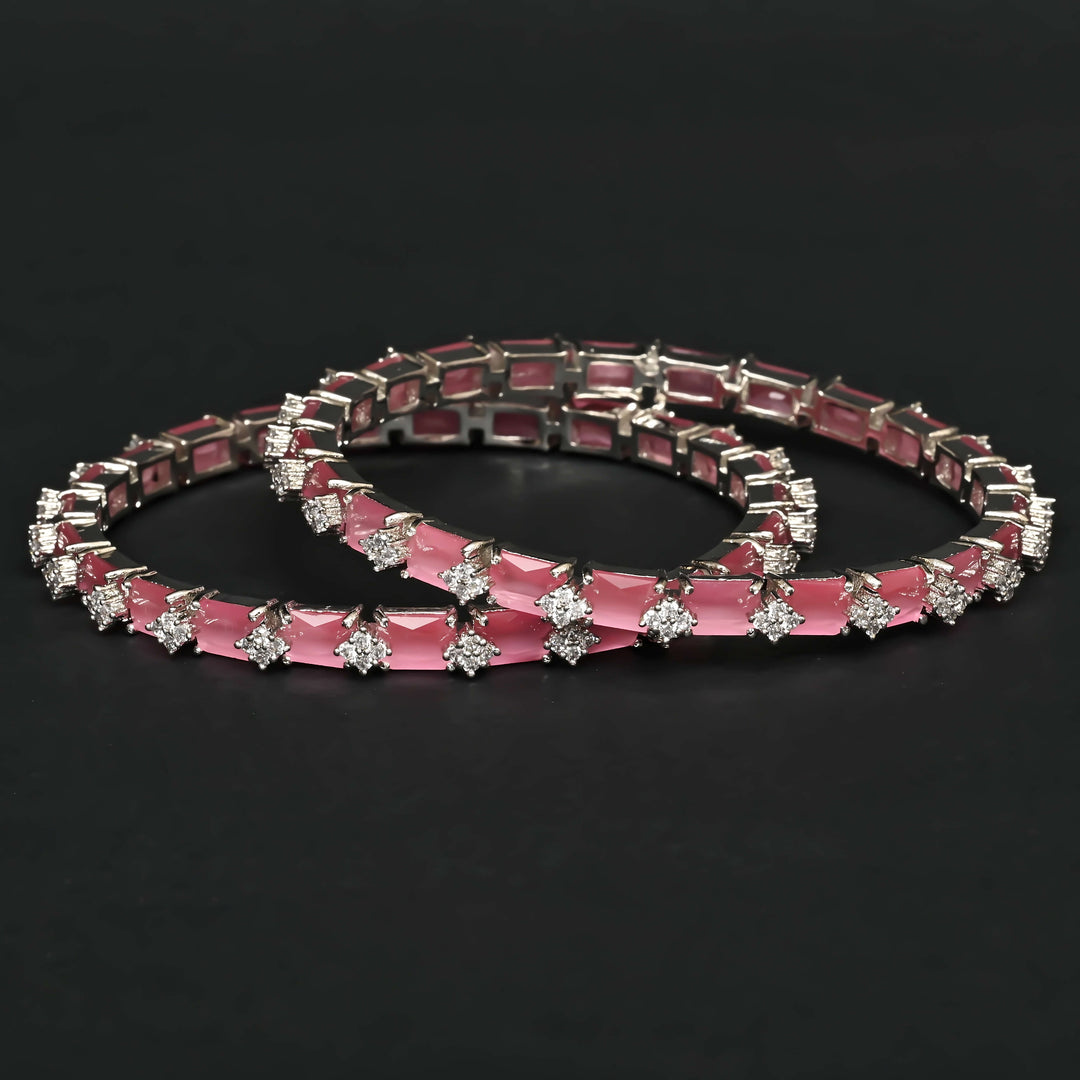 CZ White Gold Bangles