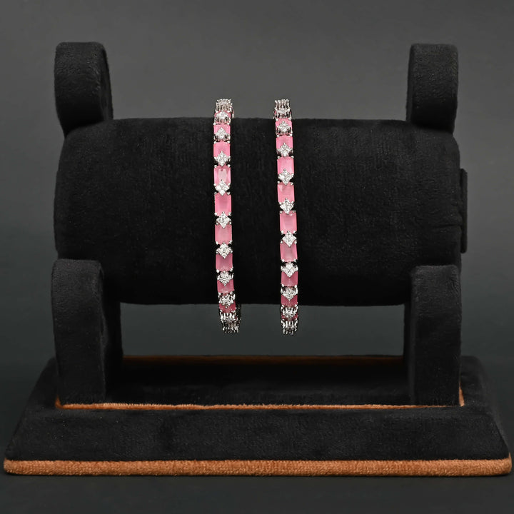 CZ White Gold Bangles