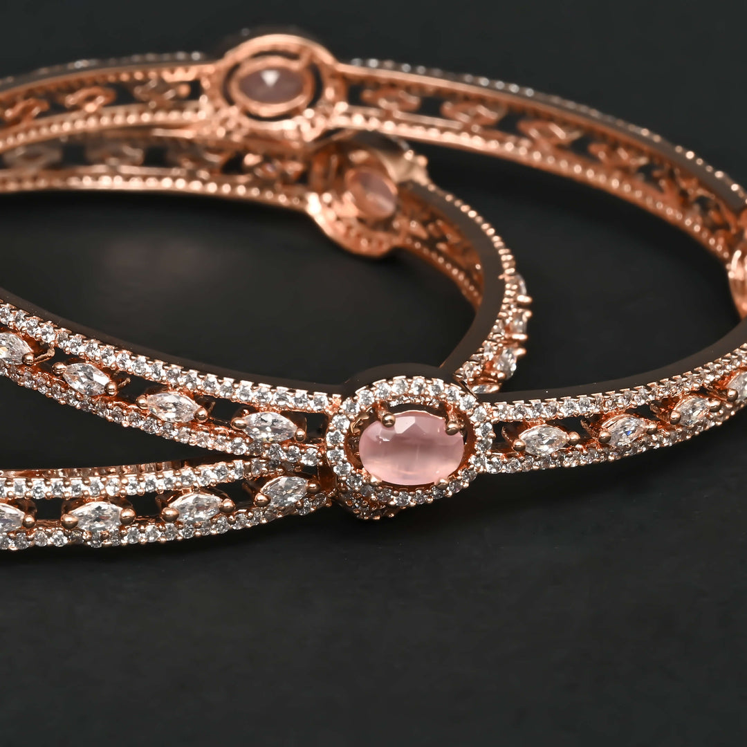 CZ Rose Gold Bangles