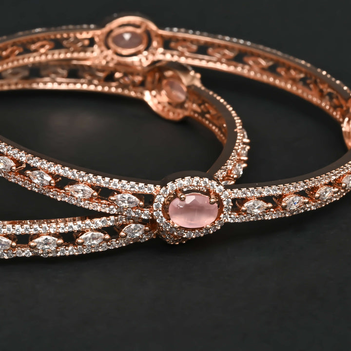 CZ Rose Gold Bangles
