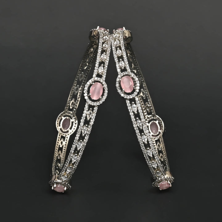 CZ white Gold Bangles