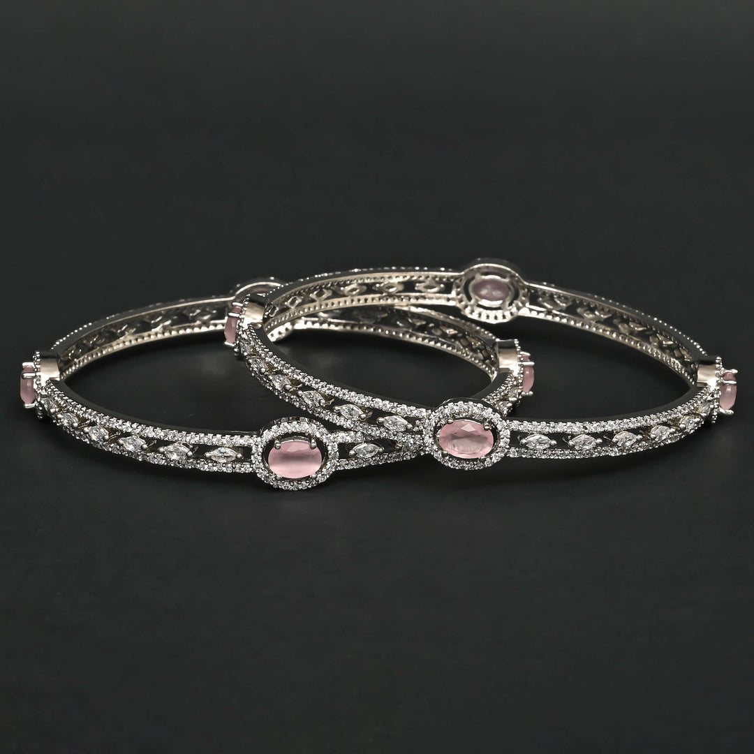 CZ white Gold Bangles