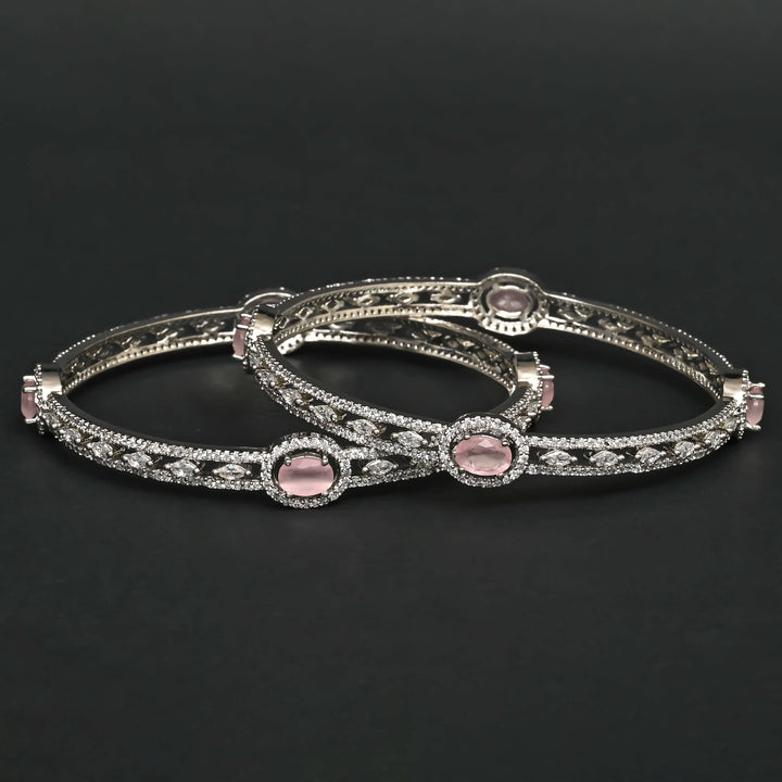 CZ white Gold Bangles