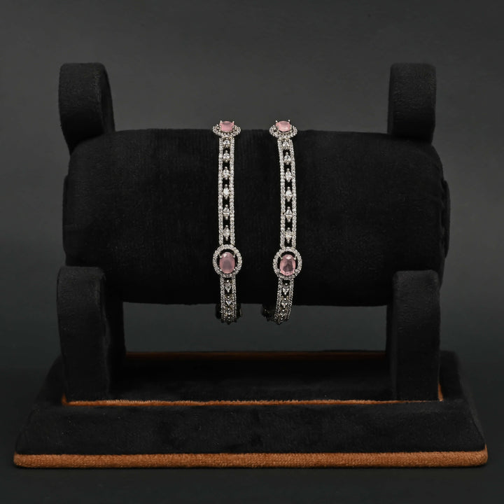 CZ white Gold Bangles
