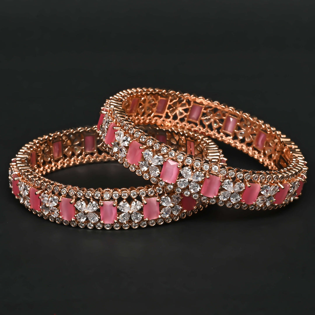 CZ Rose Gold Bangles