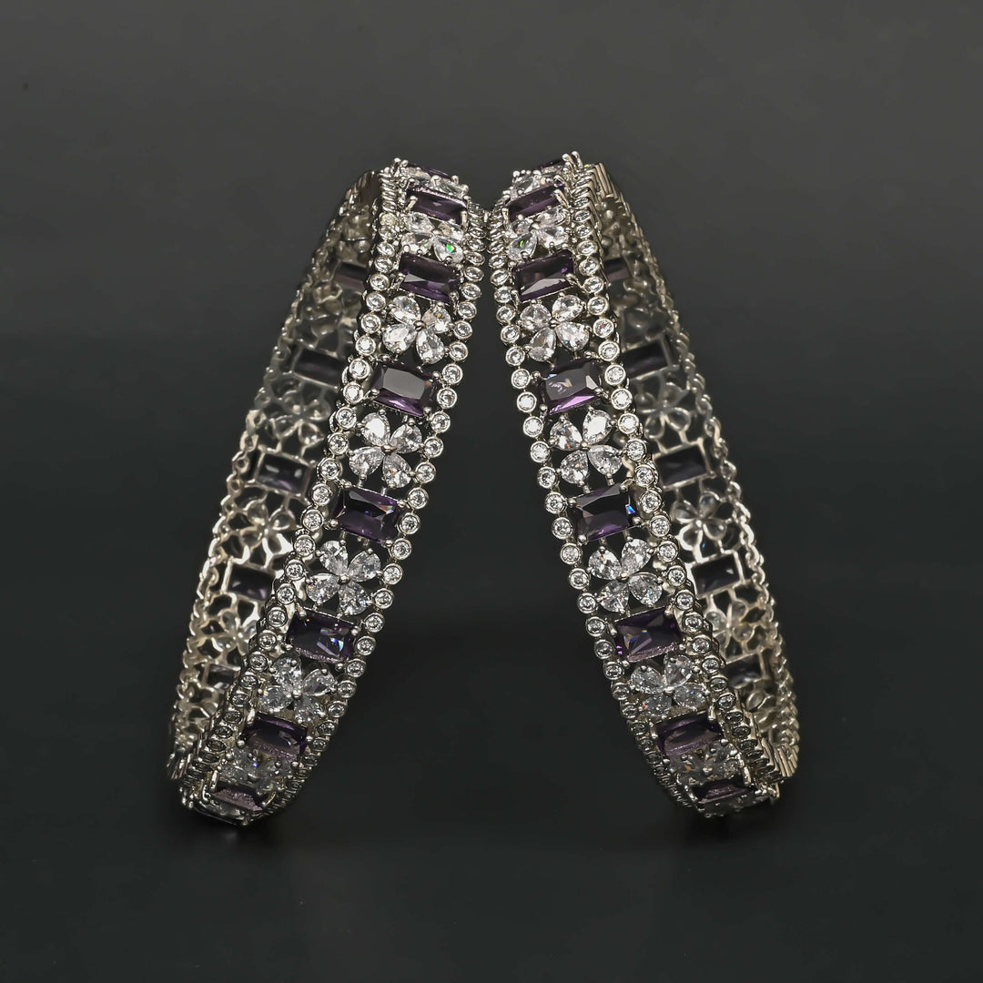 CZ White Gold Bangles