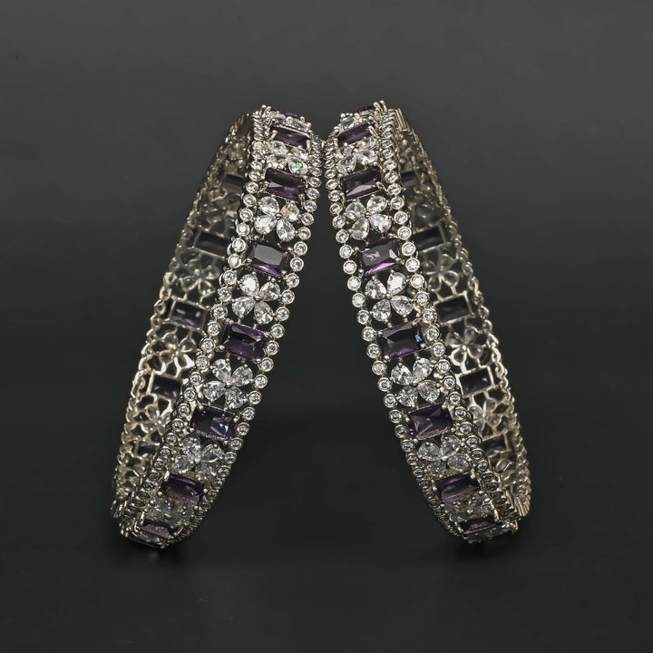 CZ White Gold Bangles