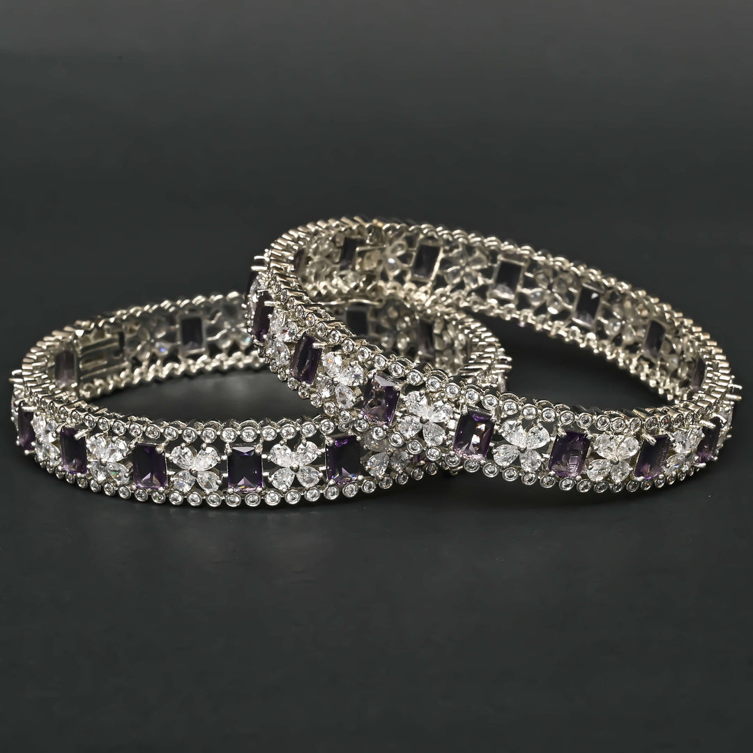 CZ White Gold Bangles