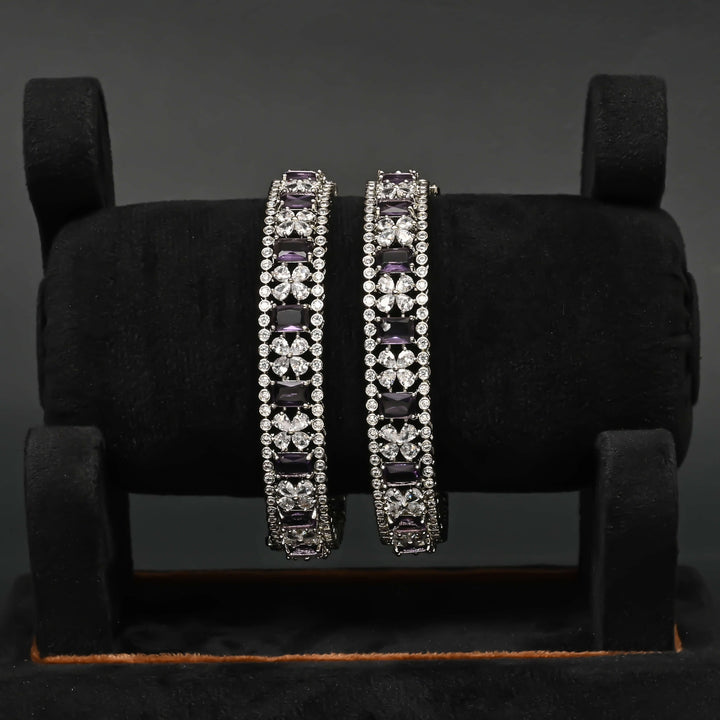 CZ White Gold Bangles