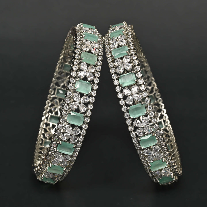 CZ White Gold Bangles