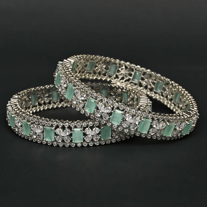 CZ White Gold Bangles