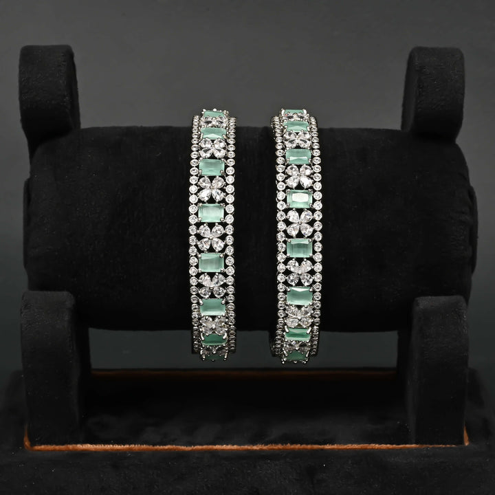CZ White Gold Bangles