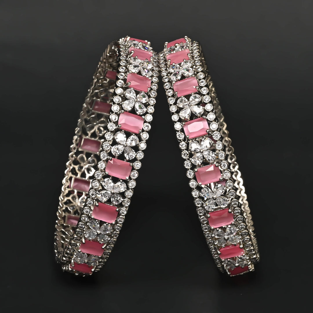 CZ White Gold Bangles