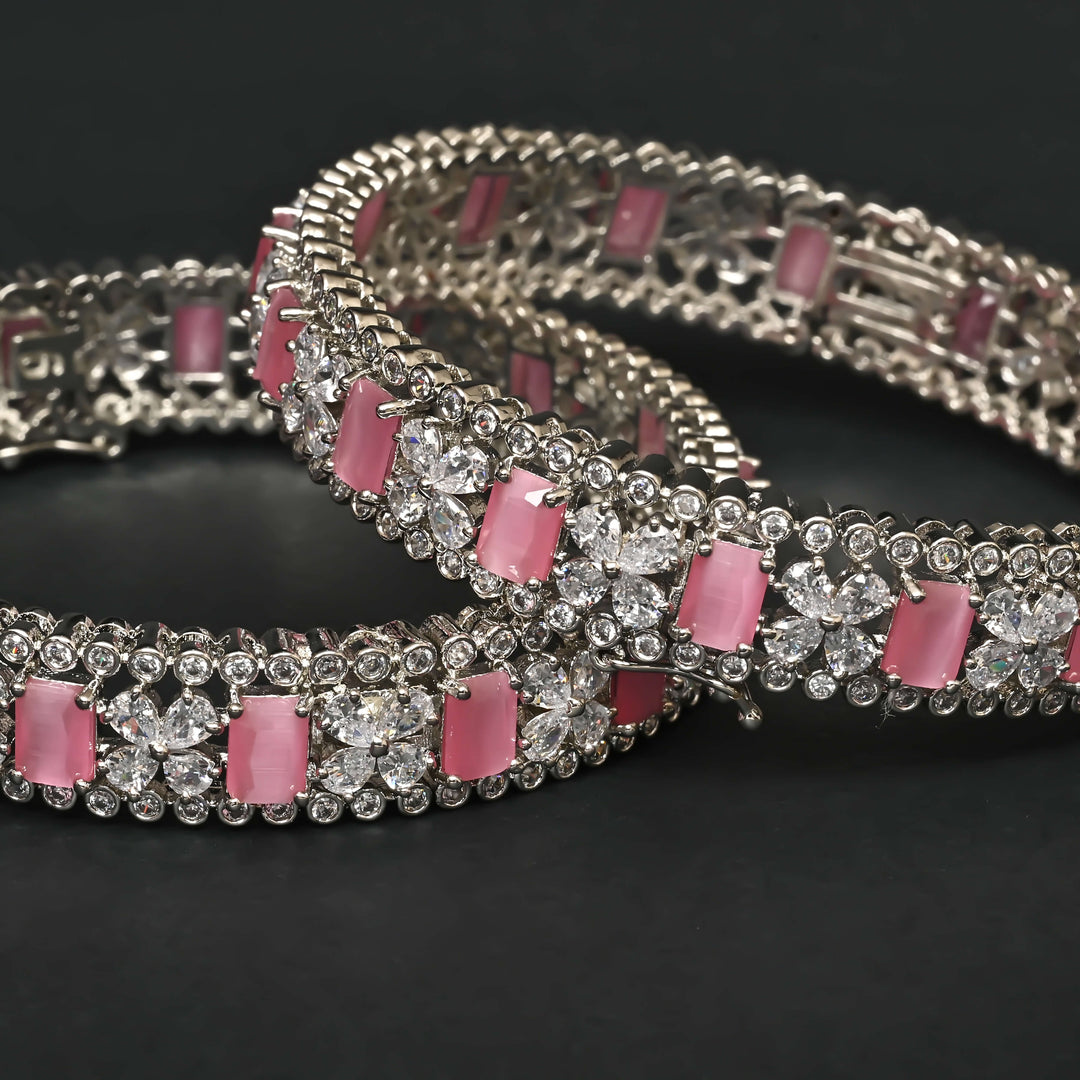 CZ White Gold Bangles