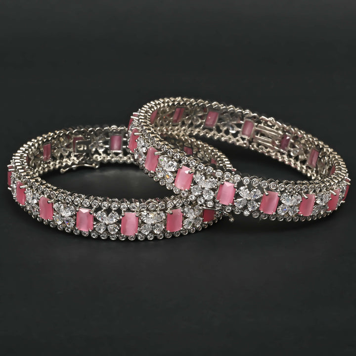CZ White Gold Bangles
