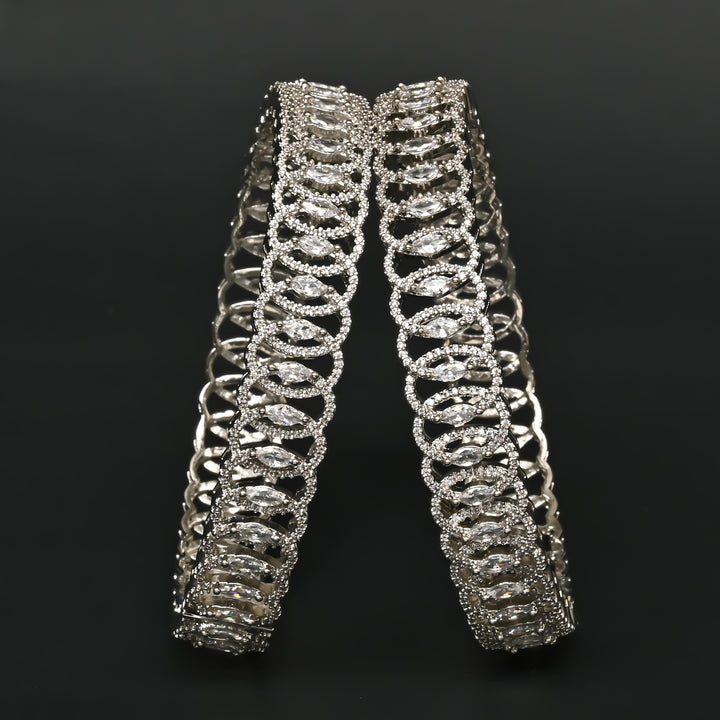 CZ White Gold Bangles