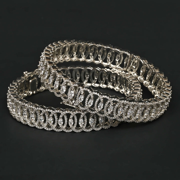 CZ White Gold Bangles