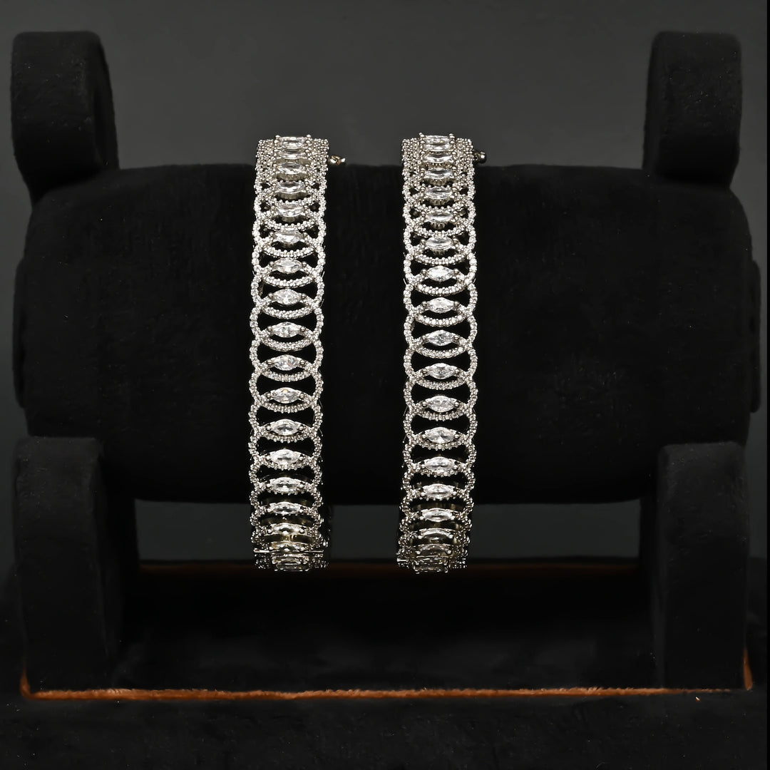 CZ White Gold Bangles