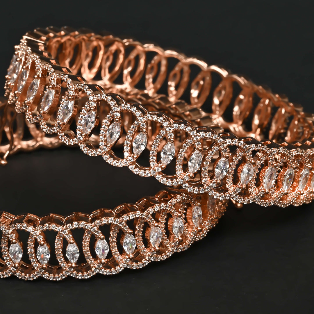 CZ Rose Gold Bangles