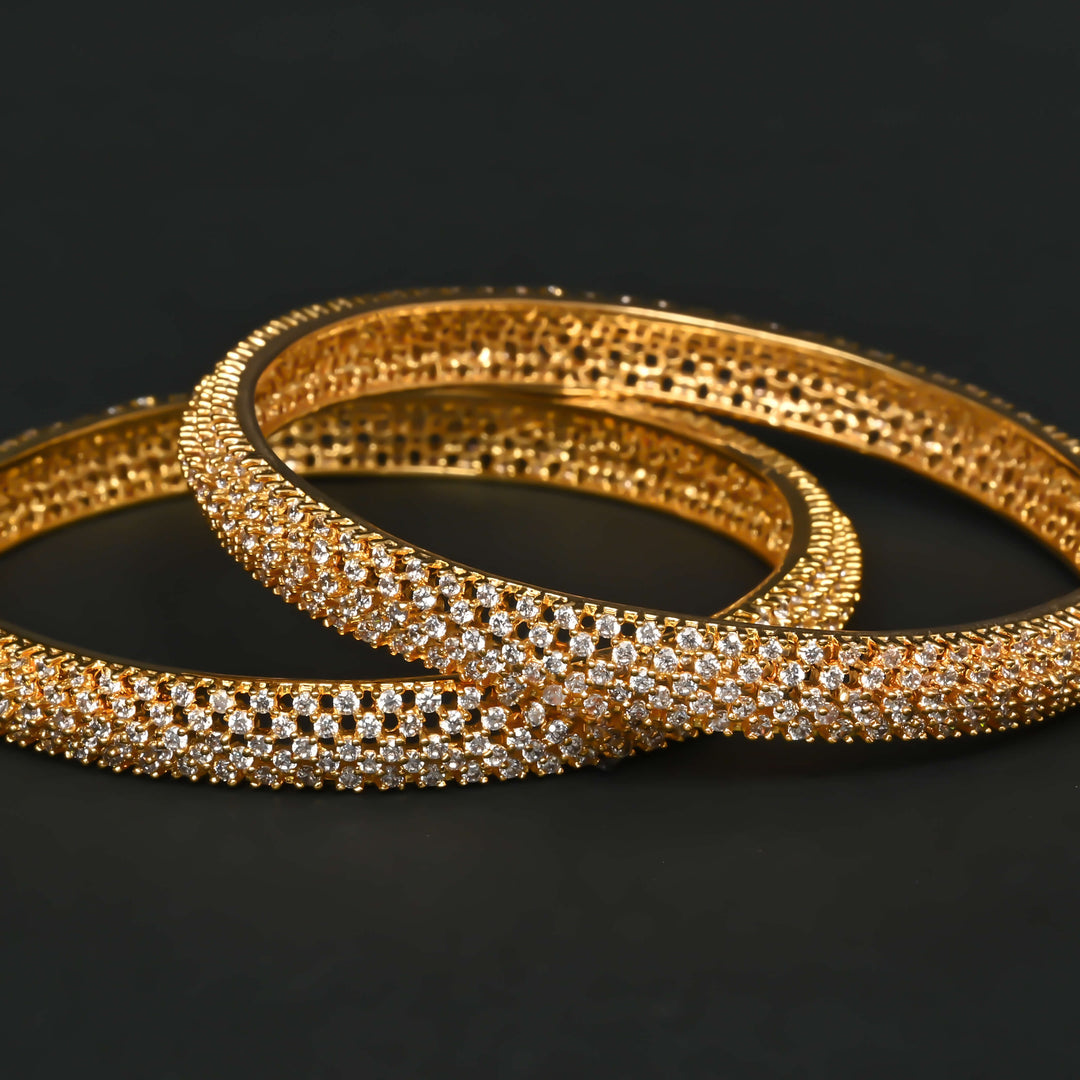 CZ Gold Finish Bangles