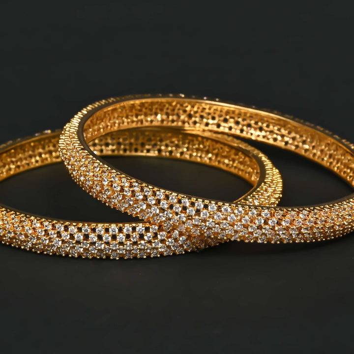 CZ Gold Finish Bangles