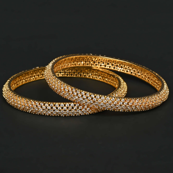 CZ Gold Finish Bangles