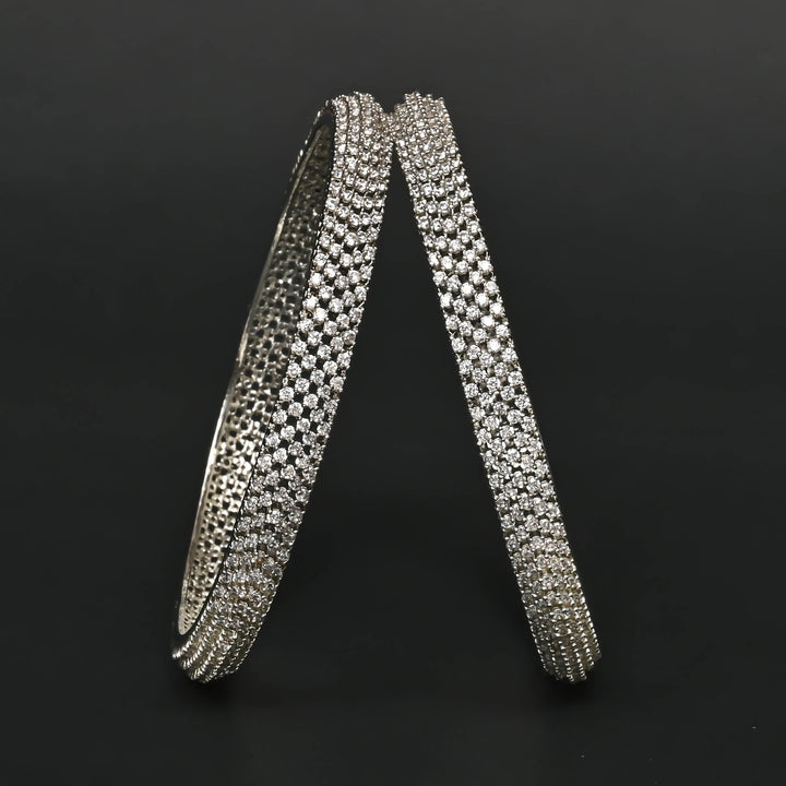 CZ White Gold Bangles