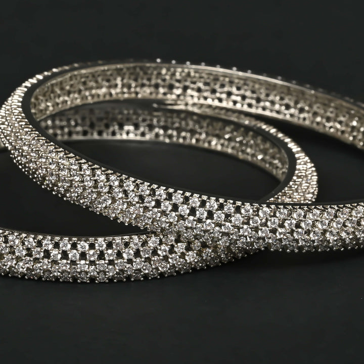 CZ White Gold Bangles