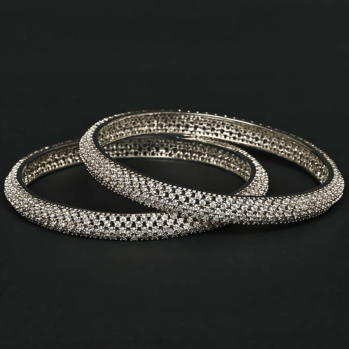 CZ White Gold Bangles