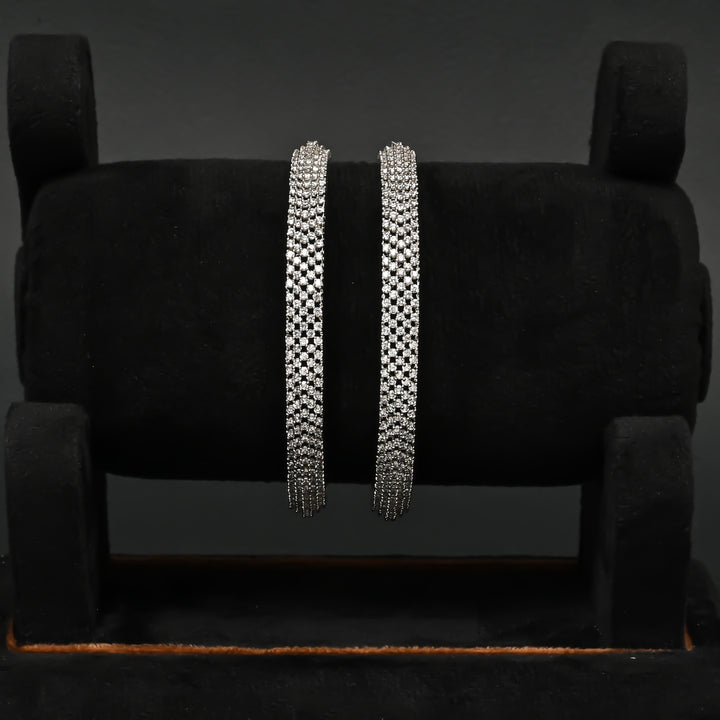 CZ White Gold Bangles