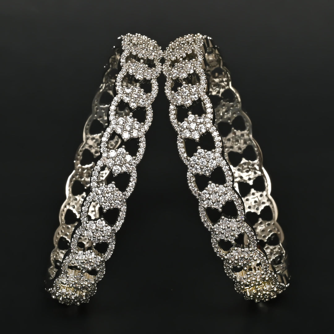 CZ White Gold Bangles