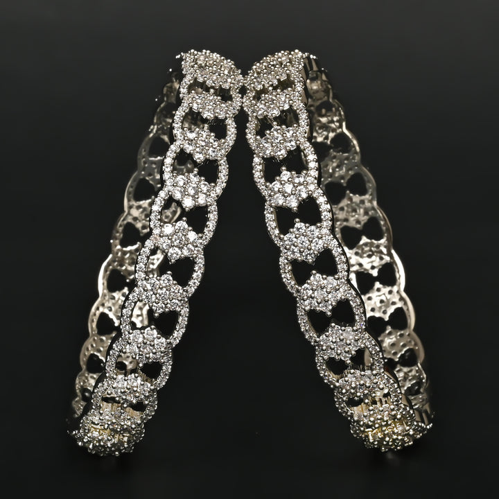 CZ White Gold Bangles