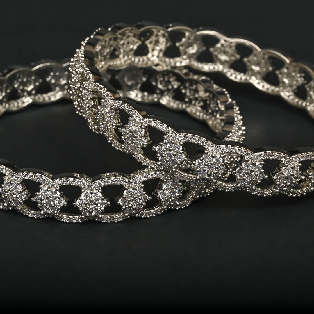 CZ White Gold Bangles